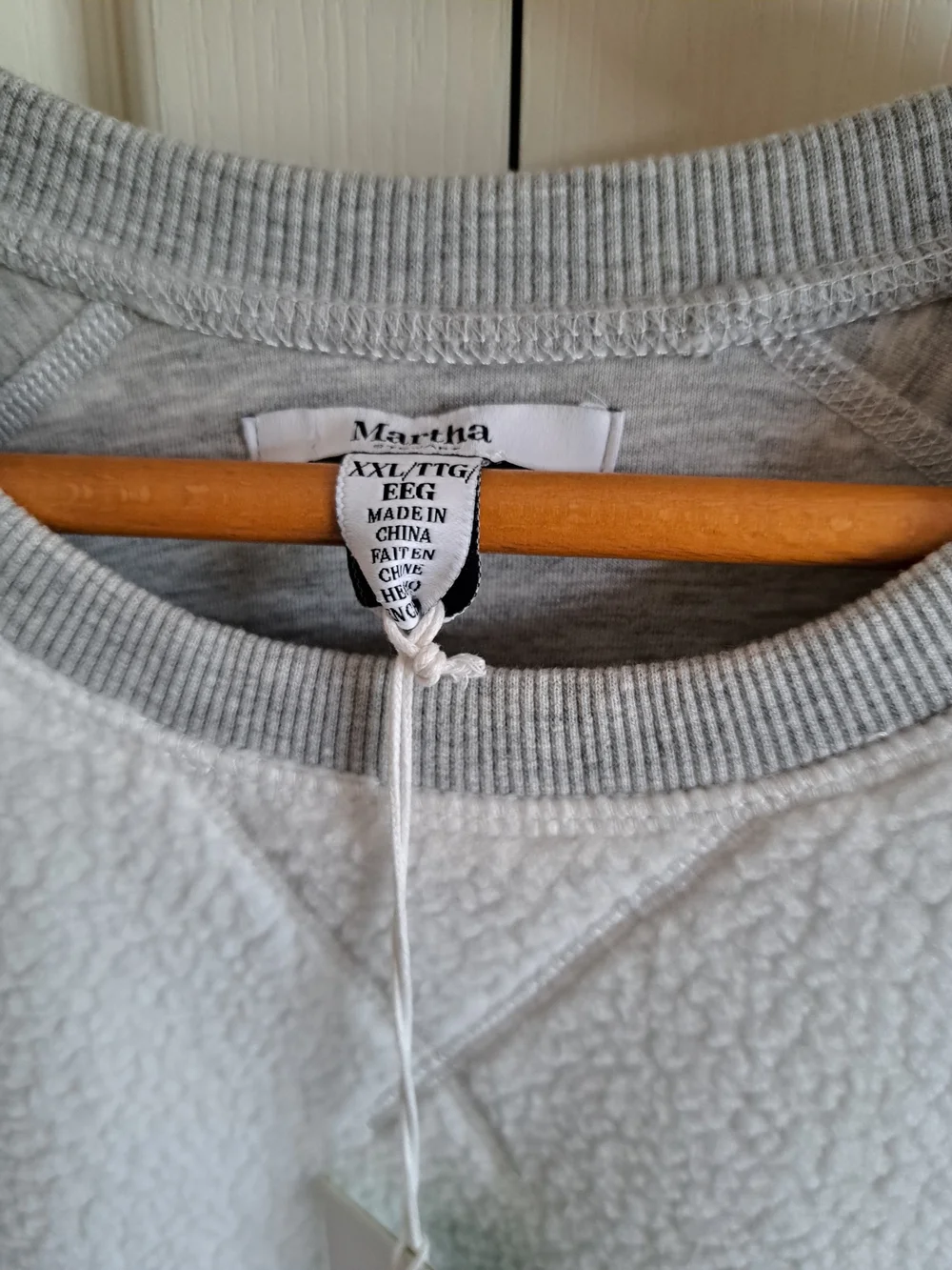 Martha Stewart Light Gray Sherpa Pullover Sweatshirt - Picture 3 of 13